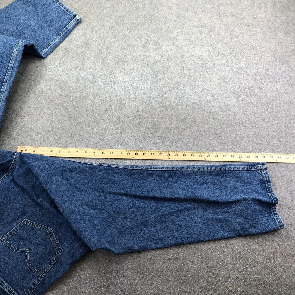 Levis 505 Jeans Mens 42x30 Blue Medium Wash Regular Straight Denim Pants Casual